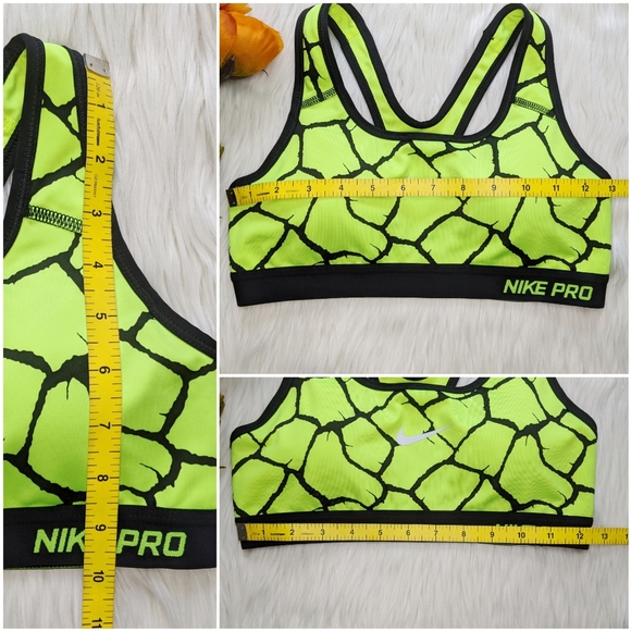SOLD!! Nike Pro Neon Yellow/Green Sports Bra S - Picture 6 of 6